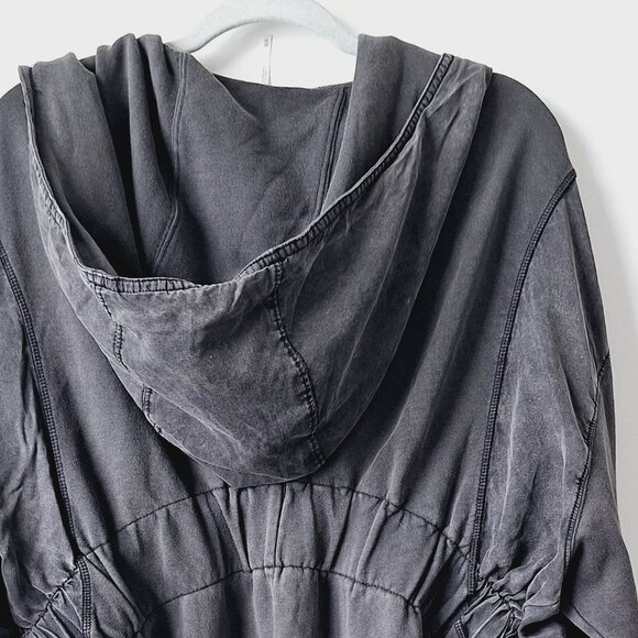Free People C’mon Hooded Oversized Cardigan Jacket - Black - Picture 5 of 7